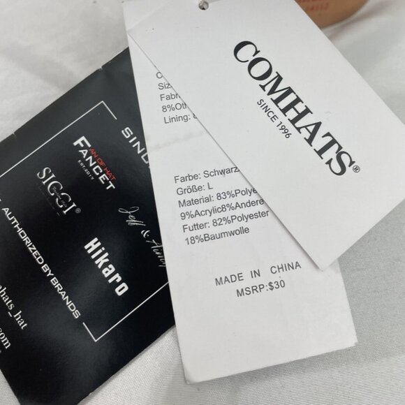 Comhats Women's Blend Beret Cap Plaid Warm Browns Pink Stripe Size Large NWT - Picture 6 of 8